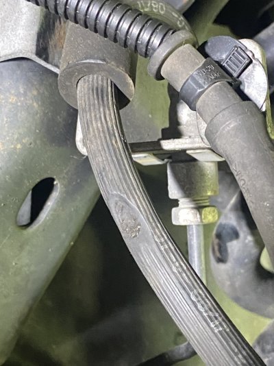 brake line damaged from sway bar.JPG